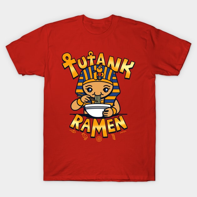 Funny Cute Kawaii King Ramen Eating Egyptian Tutankhamen Pharaoh Ramen Meme T-Shirt by BoggsNicolas